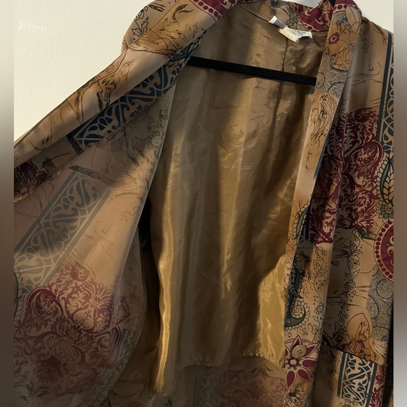 Kensington Square Vintage Floral Print Oversized Long Single Button Blazer - Picture 10 of 12